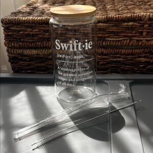 Swiftie Taylor Swift Glass Tumbler with Straw and Lid